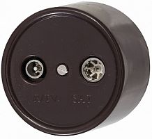 Розетка-ретро TV+R+SAT Проходная пластик Bironi Лизетта 2-м. коричневый картинка